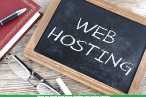 Things you should know before choosing a web hosting company